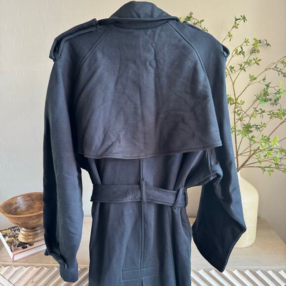 SKIMS Boyfriend Fleece Trench Coat Black Small NWT $248 - Picture 7 of 12